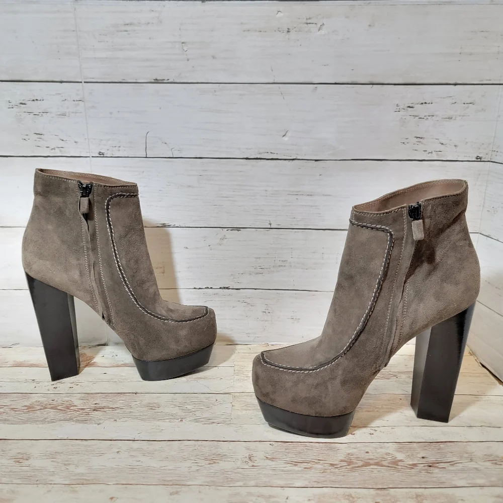 Costume National platform boots in grey suede - Picture 5 of 12